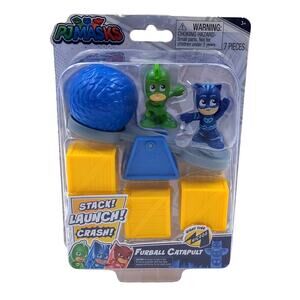PJ MASKS Night Time Micros Furball Catapult Stack Launch Crash 7 Pcs New Sealed
